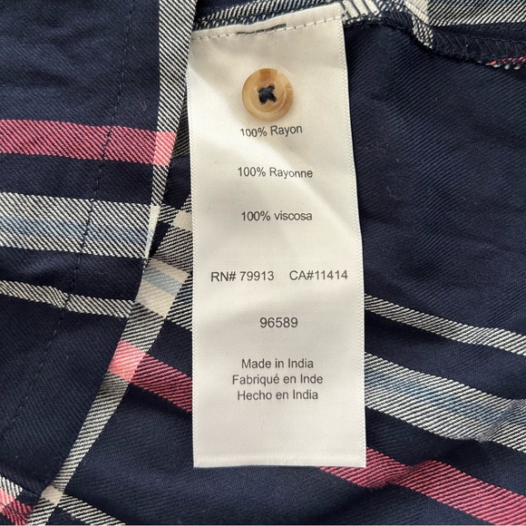 Motherhood Maternity Navy Plaid Button Down Flannel Tunic, S NWT - Picture 7 of 7